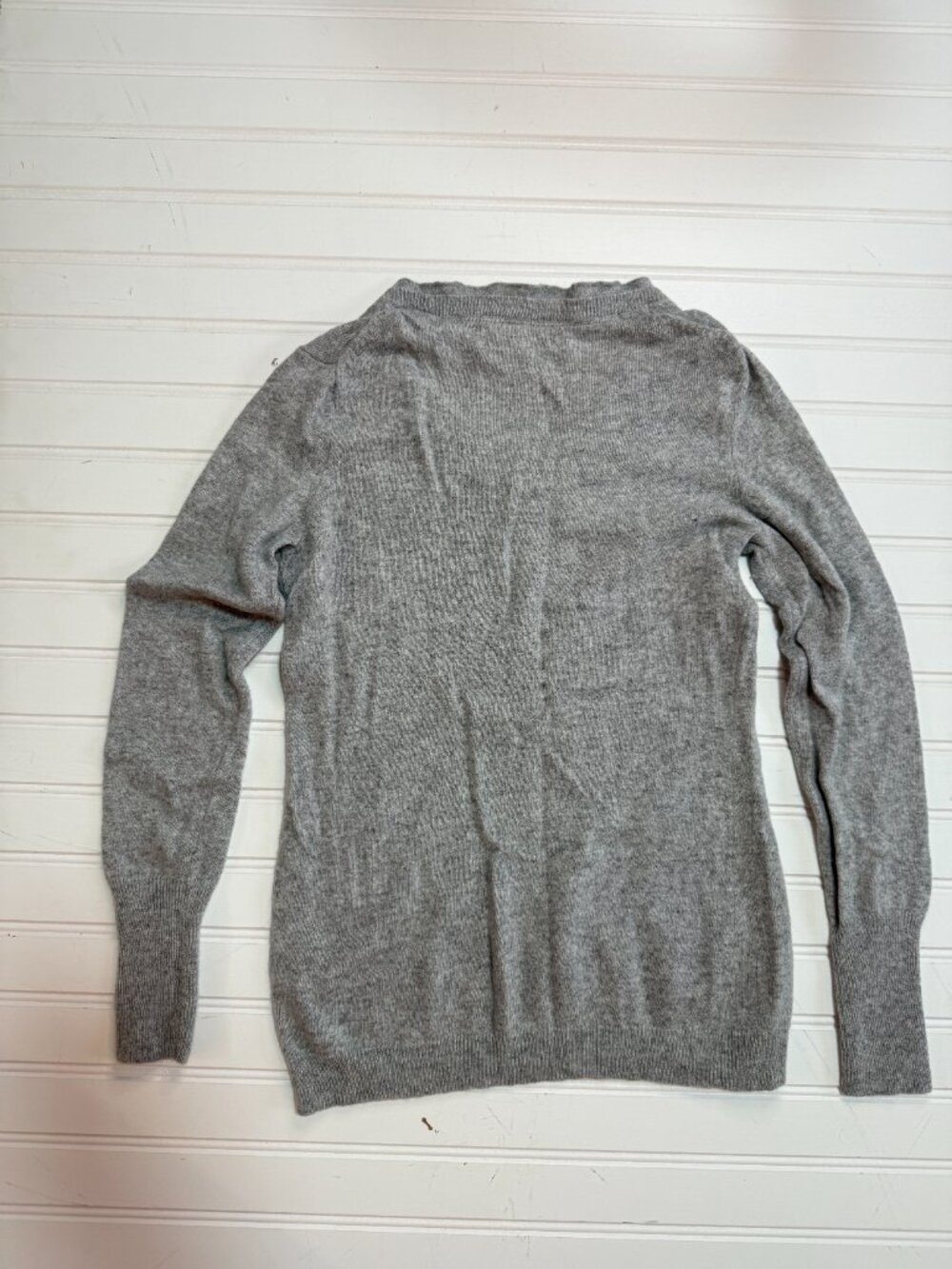 Banana Republic Cashmere Italian Yarn Sweater Ruffle Scoop Neck Petite Small - Picture 7 of 7